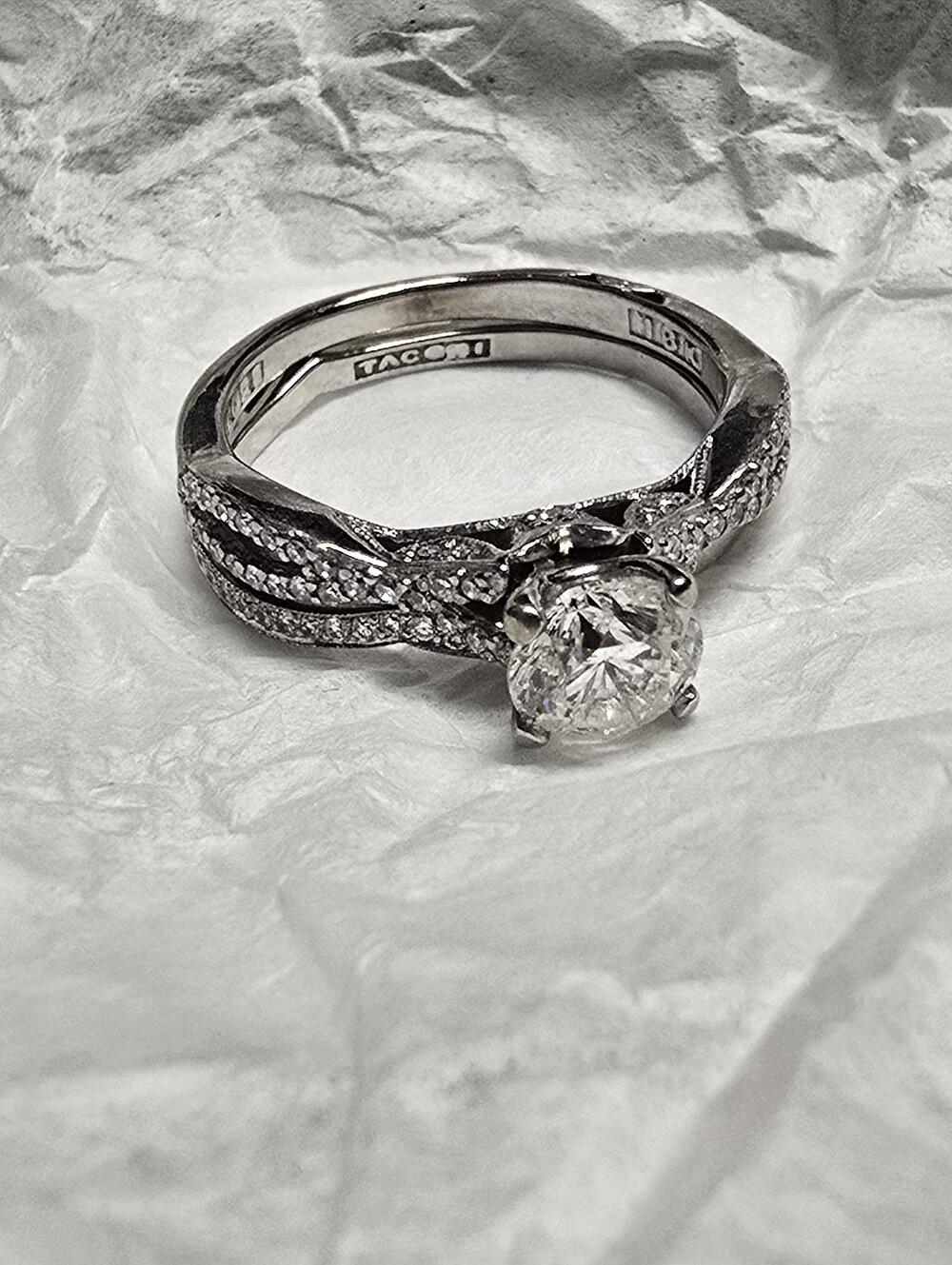 Tacori 18k White Gold Wedding Set